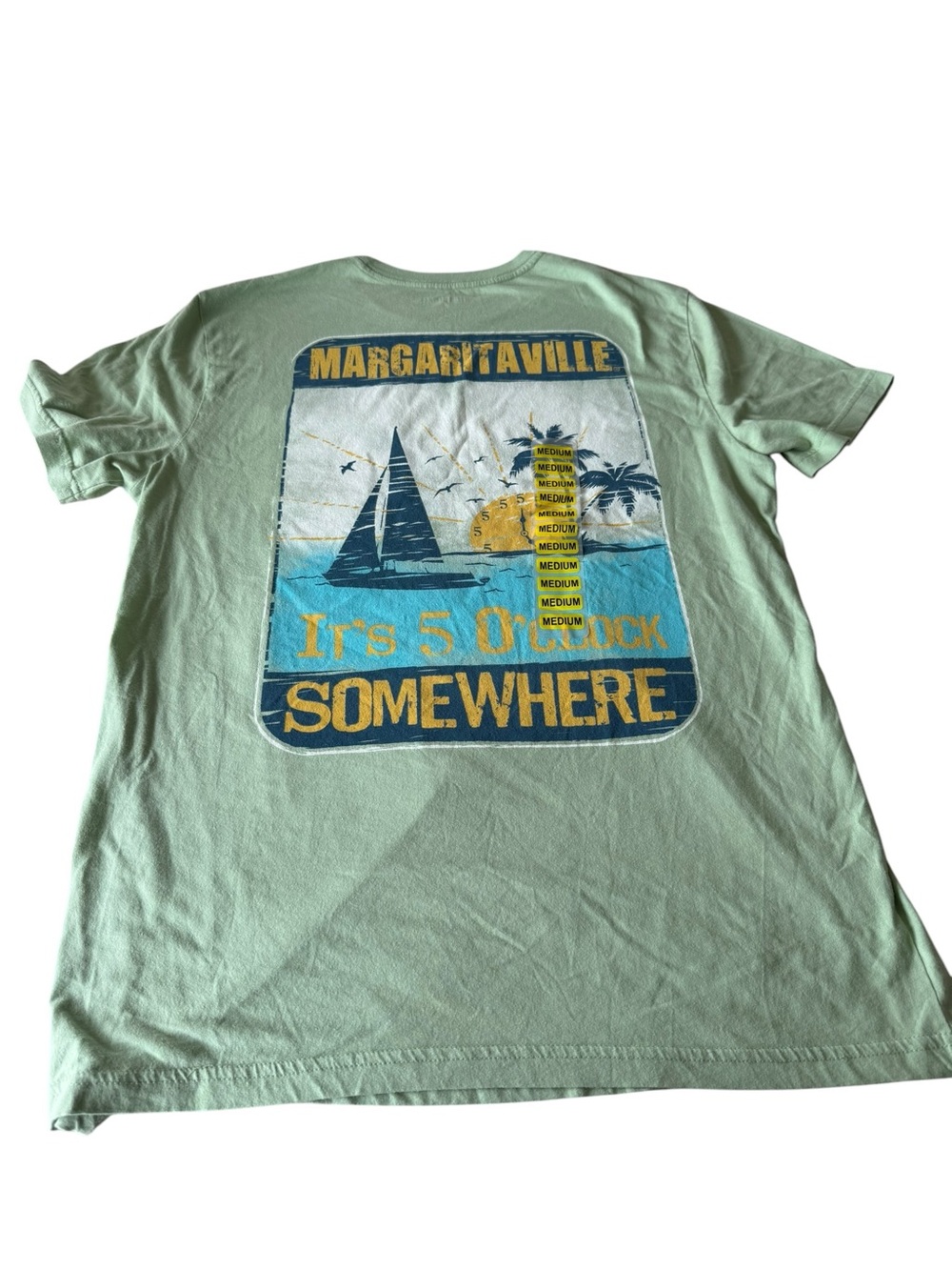Margaritaville Men's Light Green Graphic T‑Shirt - 'It's 5 O'Clock Somewhere'
